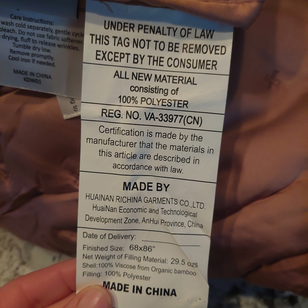 NWOT! Quince Organic Bamboo Clay Quilt & 1 Sham! Twin! (878)(READ) - Picture 10 of 11